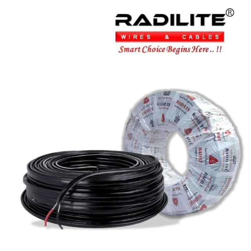 Radilite 4 Sqmm Aluminium Conductor Twin Flat Cable, RAD037, Length: 90 m