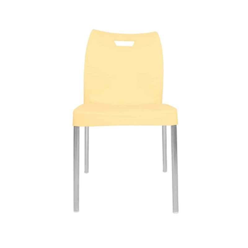 Diya Max Beige Solid Back Plastic Chair without Arm