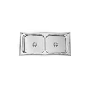 Crocodile 45x20x9 inch Glossy Finish Stainless Steel Double Bowl Kitchen Sink