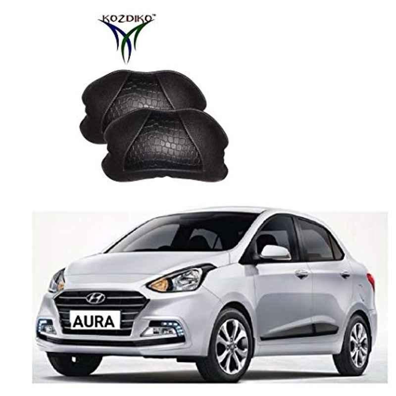 Kozdiko 2 Pcs Black Neck Rest Cushion Pillow Set for Hyundai Aura