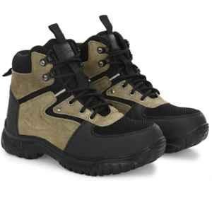 Ozarro Genuine Leather Steel Toe Olive Safety Shoes, S4446, Size: 9