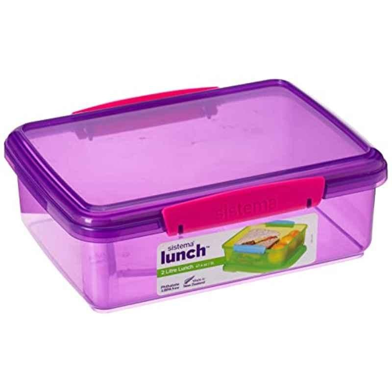 Sistema 2L Plastic Purple Lunch Box