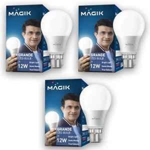 Magik Grande 12W 6500K B22 Cool White LED Bulb (Pack of 3), LUGR012CP4171E3