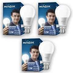 Magik Grande 12W 6500K B22 Cool White LED Bulb (Pack of 3), LUGR012CP4171E3