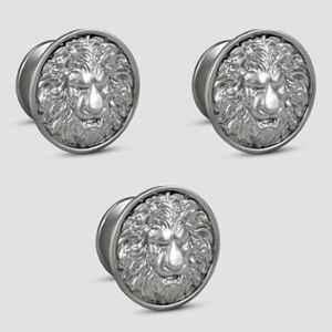 Plantex Lion Face Knobs for Drawer | Kitchen Cabinet Knobs | Pulls Handles for Wardrobe Kitchen (Pack of 3) Pcs Silver