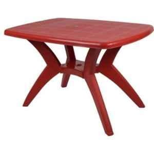 Supreme Melody Red Plastic & Polypropylene Rectangle Outdoor Table