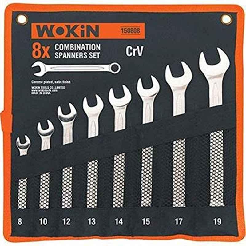 Wokin 8 Pcs CrV Combination Spanner Set