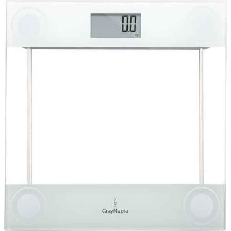 Gray Maple GBS810D 5-180kg Clear Glass Digital Body Weighing Scale
