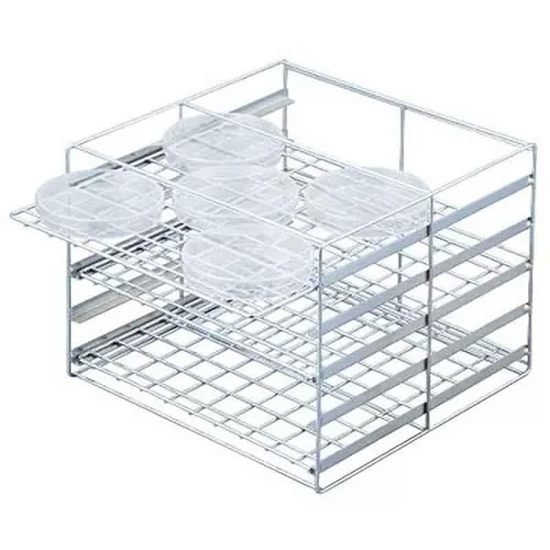 Lab Plus Flat Petri Dish Holder Steel Chrome Plating, LP-12133