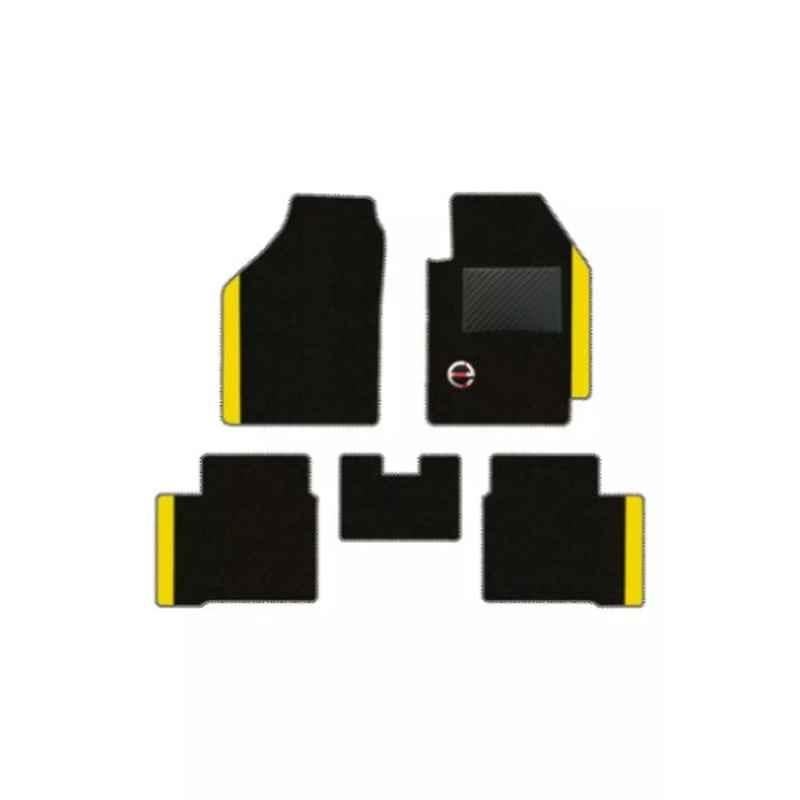 Elegant Duo Black & Yellow Carpet Car Mat Set for Renault Kiger