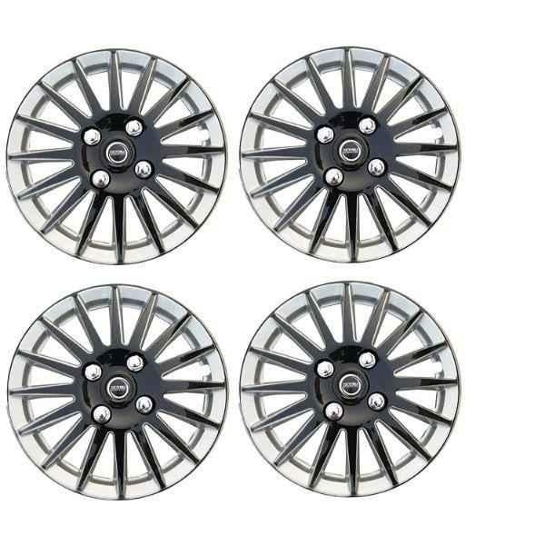 Buy Hotwheelz 4 Pcs 14 inch Glossy Black & Silver Sporty Wheel Cover with  Metal Rings Set for Hyundai Xcent Online At Price ₹1319