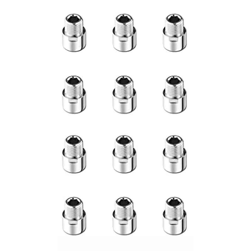 Spazio 1 inch Brass Chrome Finish Extension Nipple (Pack of 12)
