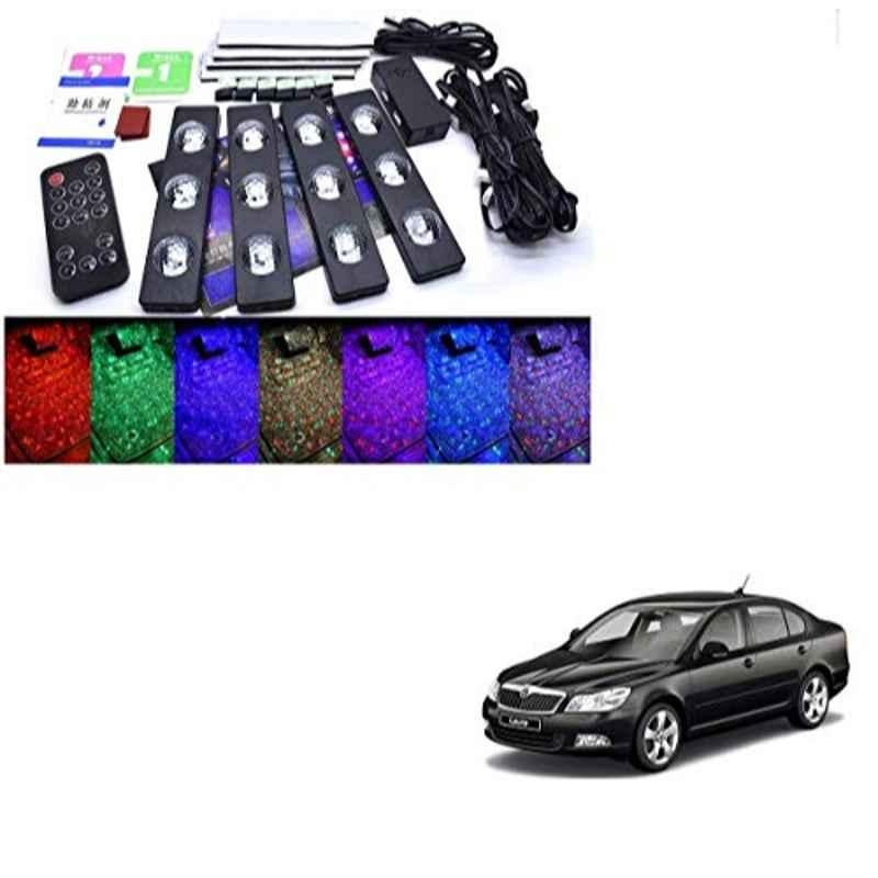 Kozdiko 4 Pcs Plastic LED Car Starlights Kit with 7 Different Colors for Skoda Laura