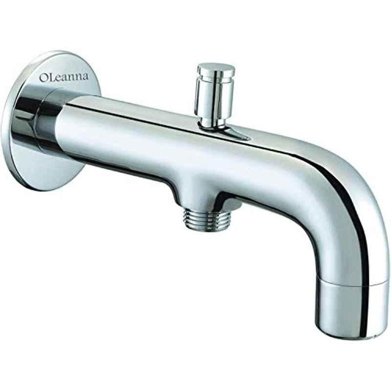 Oleanna Flora Brass Silver Chrome Finish Bath Spout with Tip Ton & Wall Flange