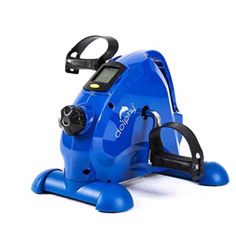 Dolphy 90kg Iron & Plastic Blue Portable Under Desk Mini Pedal Bike Exerciser with LCD Screen Display, DGC6