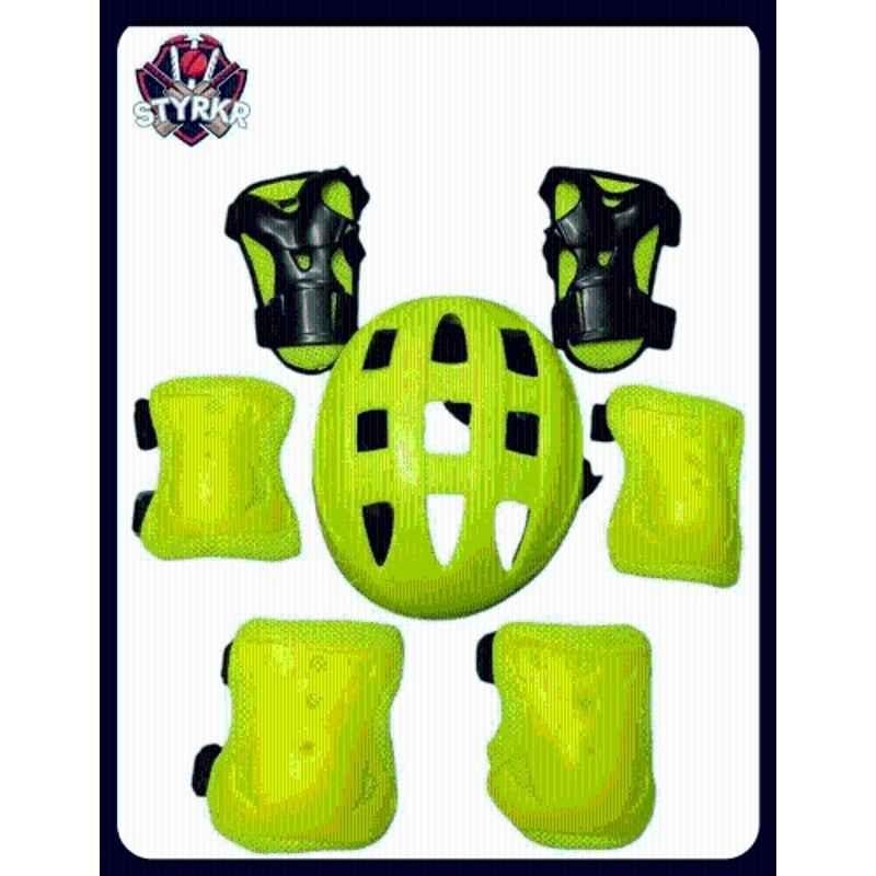 STYRKR Green Neon skating Kit for Kids (6-12 Years) | Cycling Safety set | Knee, Elbow, Skating KitKIT-248