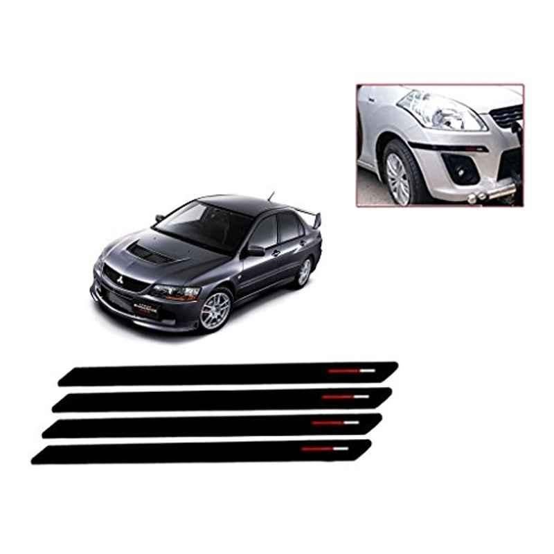Kozdiko 4 Pcs Black & Red Bumper Protector Set for Mitsubishi Lancer