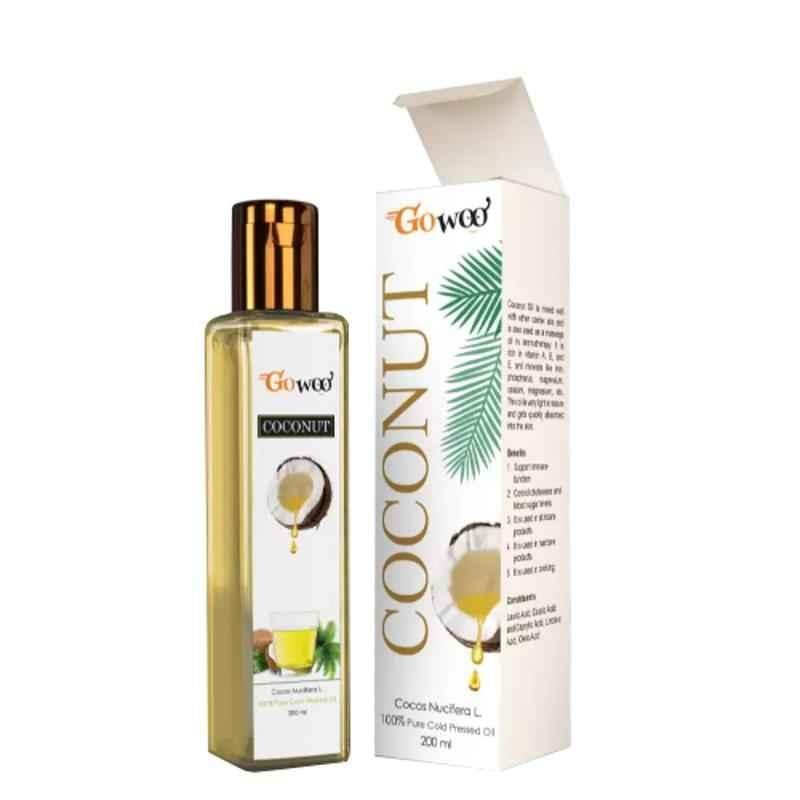 GoWoo 200ml Pure Coconut Carrier Oil for Skin Care, GoWoo-P-215