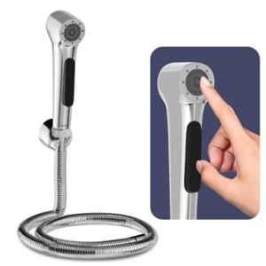 Lorazzo Imperial ABS Chrome Finish Health Faucet Gun with  1m Hose Pipe & Wall Hook for Bathroom, LRZ HF0551 S04