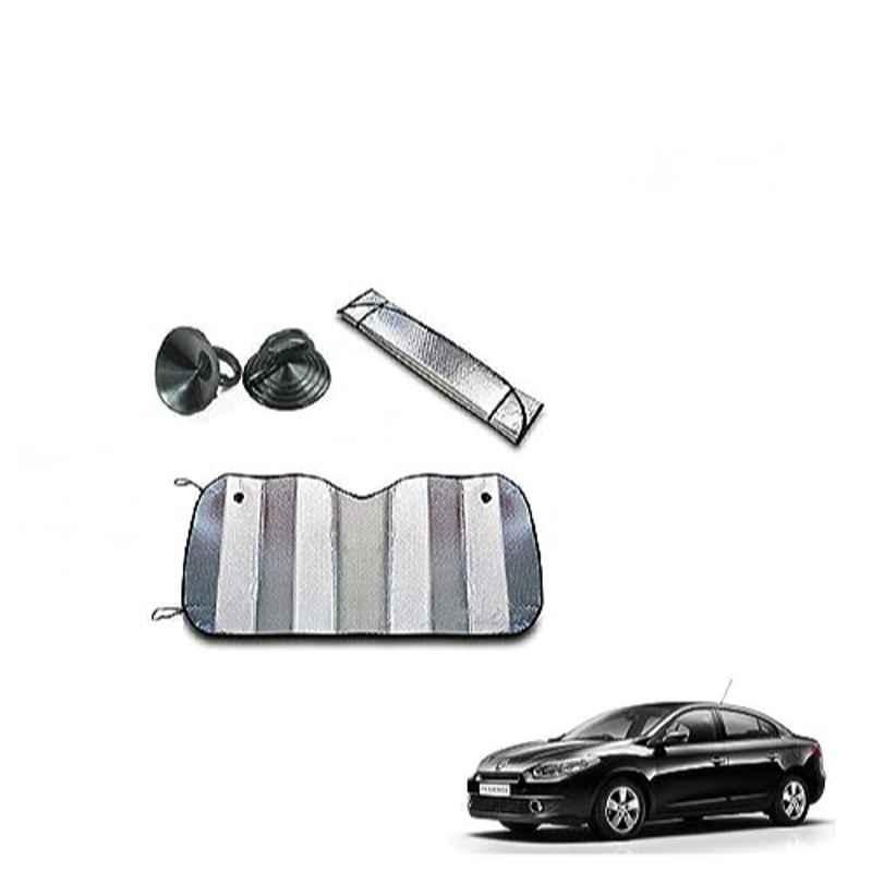 Kozdiko Aluminium Foil UV Protection Silver Windshield Sun Shade for Renault Fluence
