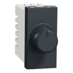 Schneider Electric Unica Pure 80W 4 Step Polycarbonate Grey 360 deg Fan Regulator, UNS4STFAN1M_GY