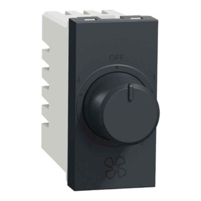 Schneider Electric Unica Pure 80W 4 Step Polycarbonate Grey 360 deg Fan Regulator, UNS4STFAN1M_GY