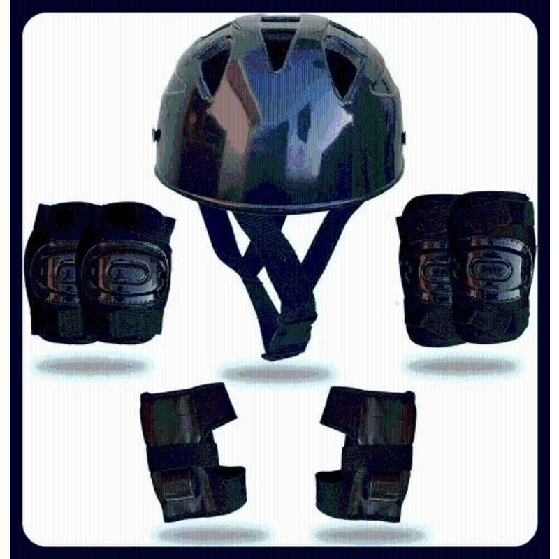 STYRKR Plastic & EVA Foam Black skating Kit for Protective Kit(Kids, Beginner)4-in-1 Protective Kit SeT Skating KitKIT-732