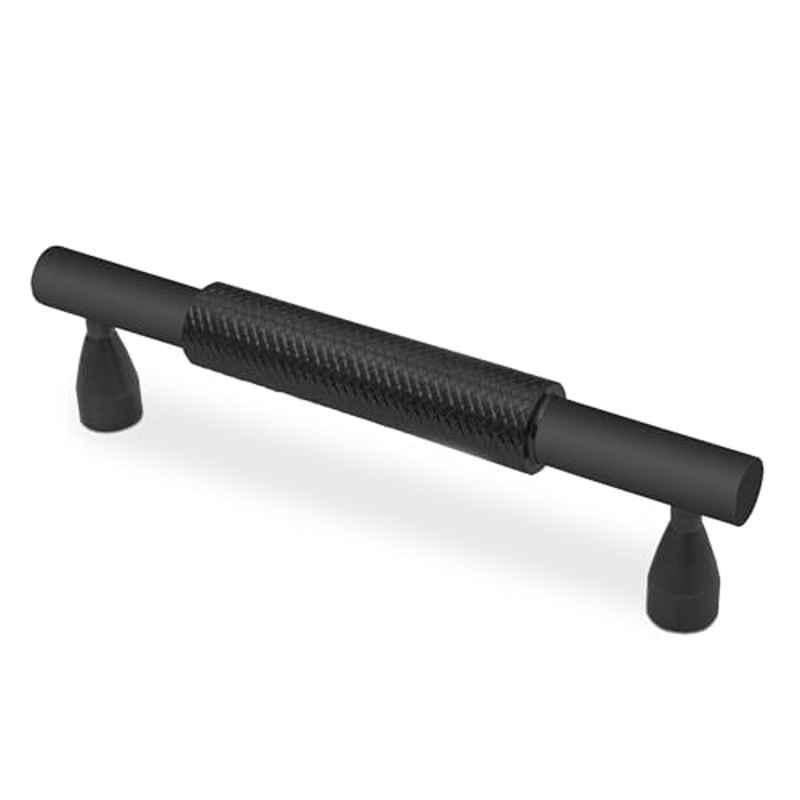 Plantex 96mm Stainless Steel Black Powder Coated Pull Cabinet Handle for Home & Office, APS-DTC-3910-BLK-96MM