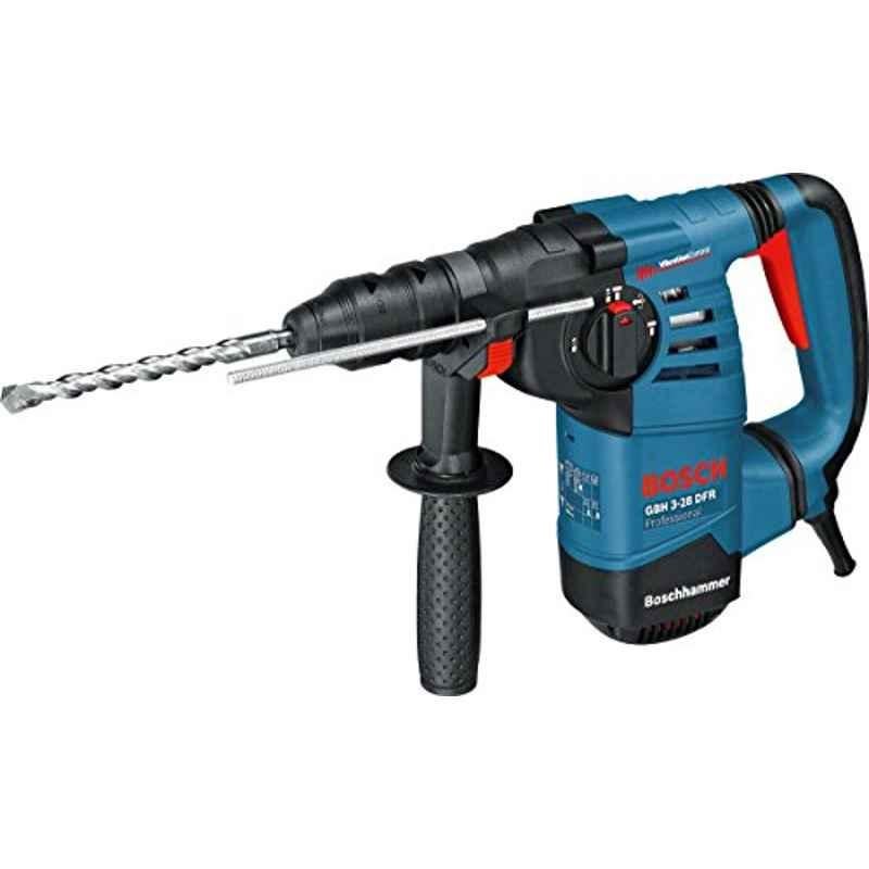 Bosch Professional Rotary Hammer With Sds Plus Gbh 3-28 Dfr (240V, 800W, Incl. Quick Change Chuck 13 mm, Depth Stop 210 mm, Sds Plus Quick-Change Chuck, Auxiliary Handle, In Carrying Case)