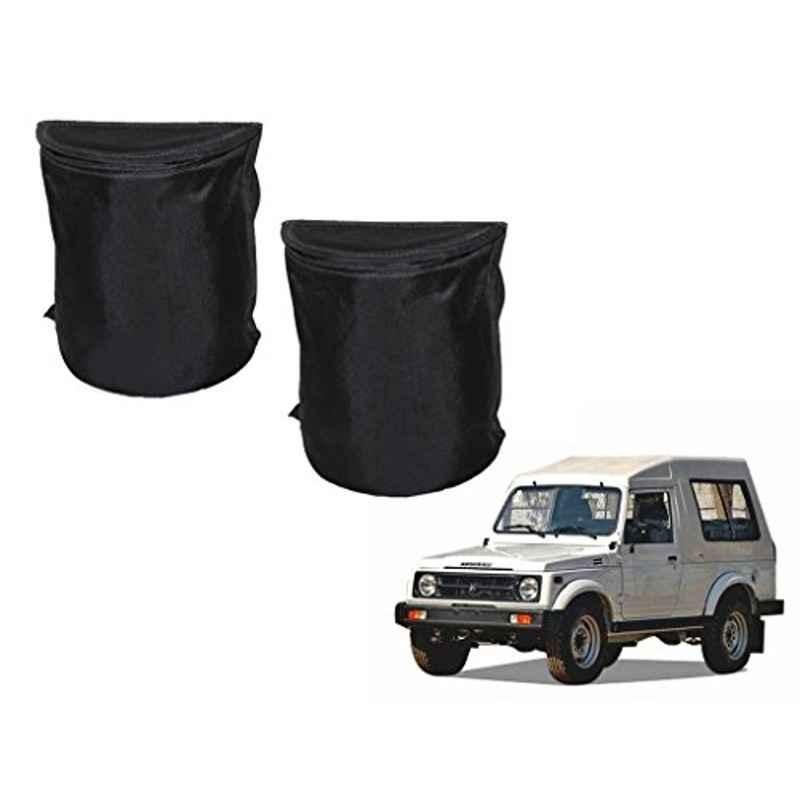 Kozdiko 2 Pcs Black Semi Cylindrical Car Dustbin Set for Maruti Suzuki Gypsy