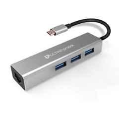 UltraProlink 3 Ports 5Gbps Aluminium Grey USB Type C Giga Hub Adapter Docking Station, UM0095