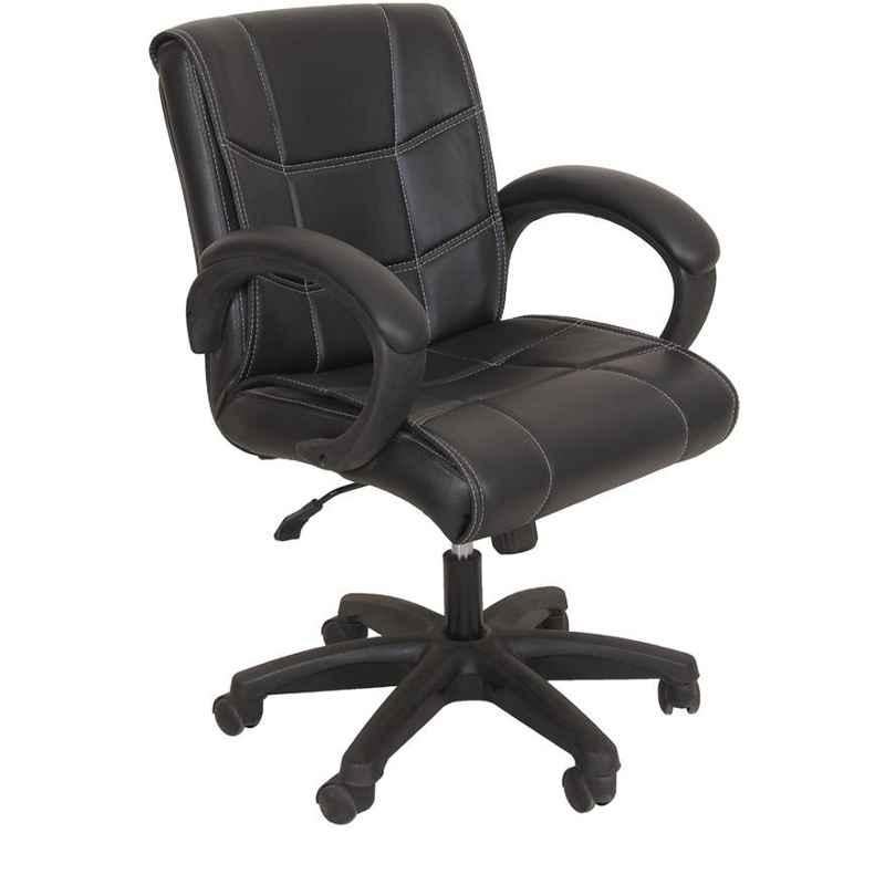 Caddy PU Leatherette Black Adjustable Office Chair with Back Support, DM 50 (Pack of 2)