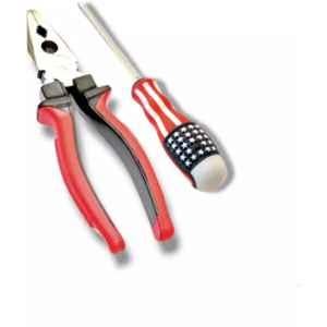 Sky Blue Multicolor Plier & 8 inch 2 in 1 Screwdriver Lineman Plier Combo