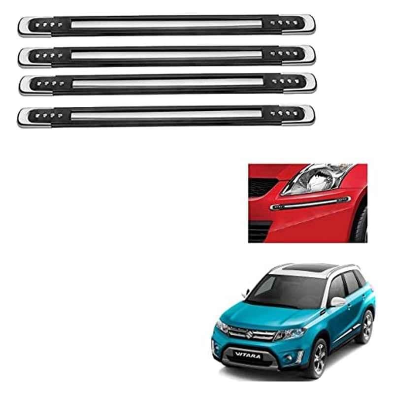 Kozdiko 4 Pcs Black Designer Car Bumper Protector Guard Set for Maruti Suzuki Vitara Brezza