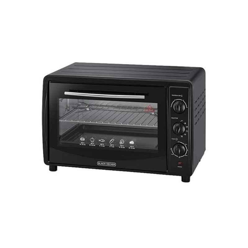 Black & Decker 1800W Black Toaster Oven Multifunction with Double Glass & Rotisserie for Toasting, TRO45RDG-B5