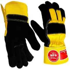 MPS 100 Leather & Polyester Black Welding Safety Gloves, Size: Free (Pack of 80)