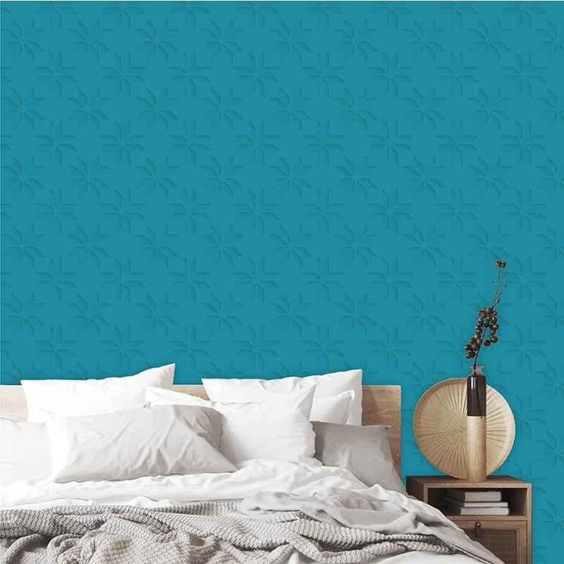 Asian Paints EzyCR8 300x45cm Paper Turquoise Flowers of Depth Self Adhesive Wall Sticker, HPCA25829