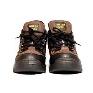 Darit ES-4-10 Leather Steel Toe Brown Work Safety Shoes, Size: 10