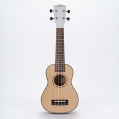 Techno 21 inch Linden Wood Matt Finish White Soprano Ukulele with Carry Bag