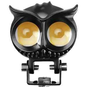 AllExtreme 20W 12-60V Yellow & Cool White Owl Eye Shape LED Fog Light with Mounting Bracket for All Bike, BE-20