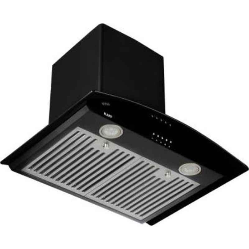 Kaff 60cm 1150m³/h Baffle Filter Black & Grey Wall Mounted Chimney, FAB BF 60