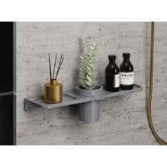 Plantex Acrylic Grey Double Soap Dish with Tumbler Holder for Bathroom, APS-VIG-119