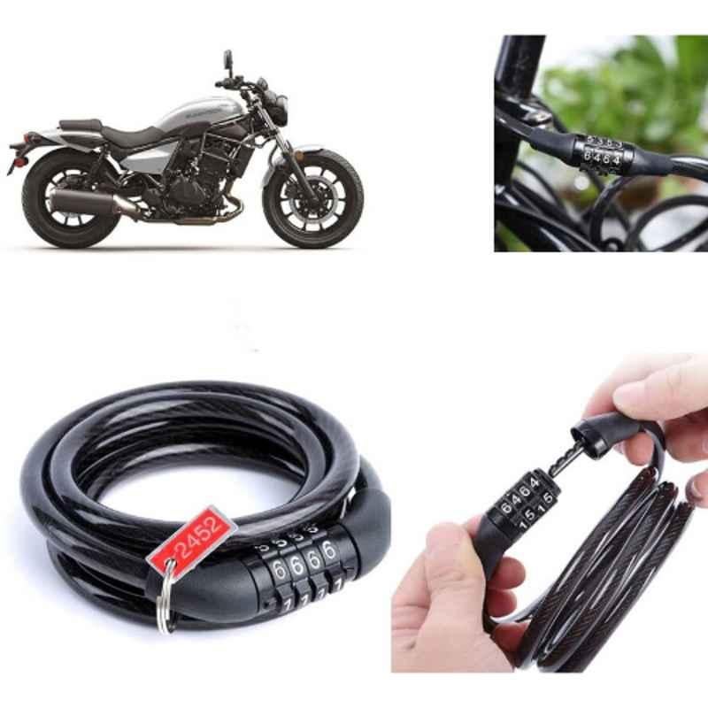 Auto Pearl PVC & Plastic Black Combination Cable Lock for Eliminator, 814