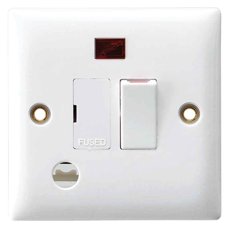 RR 13A Fused & DP Spur Unit Switched with Neon & Flex Outlet, W4008