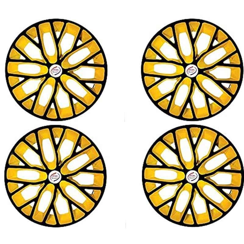 Auto Pearl 13 inch ABS Black & Yellow Press Type Car Hub Cap Wheel Cover for Getz Prime