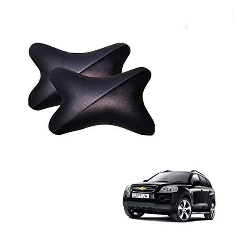 Kozdiko 2 Pcs Memory Foam Grey & Black Car Neck Rest Cushion Pillow Set for Chevrolet Captiva