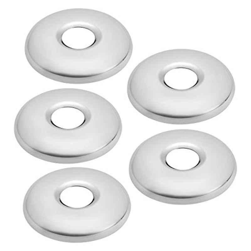 Ruhe Premium Chrome Stainless Steel Coral Wall Flange for Kitchen Taps/Bathroom Taps/Faucet (Pack of 5), 17-0403