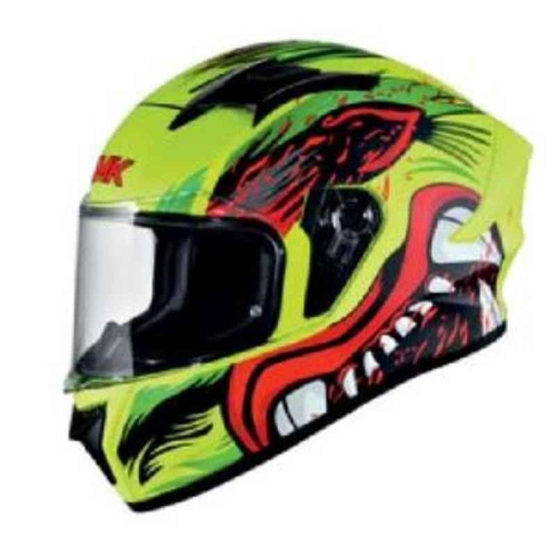 SMK Stellar Animal Multicolour Full Face Motorbike Helmet, MA438, Size: Extra Small