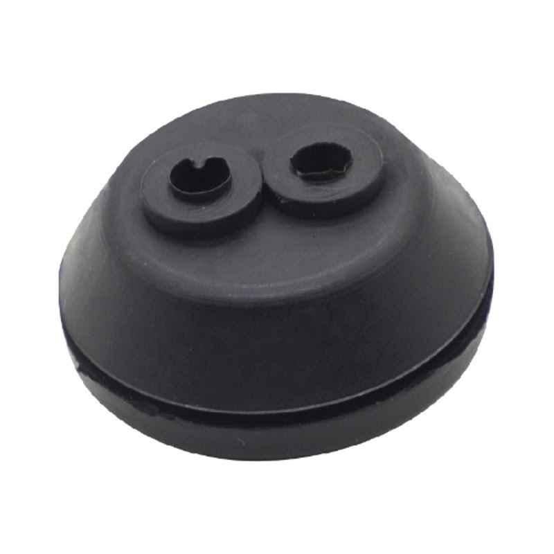 Taylor Rubber Black Rubber Twin Nozzle Grommet Part for Electric Vehicle & Electronics, EVE-122 (Pack of 1000)