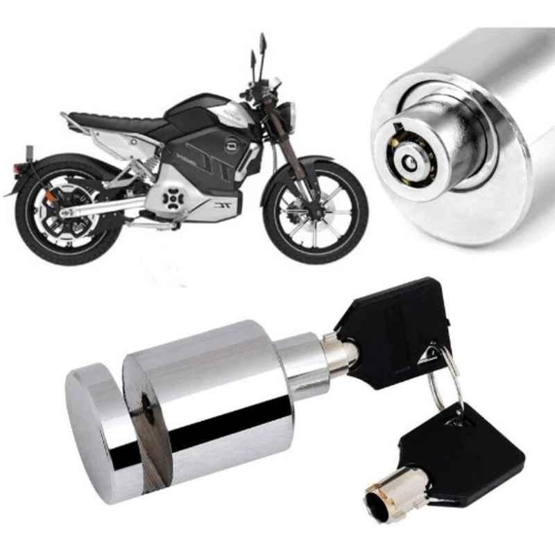 Auto Pearl Stainless Steel Silver Heavy Duty Anti Theft Motorcycle Disc Brake Lock, Lock-353